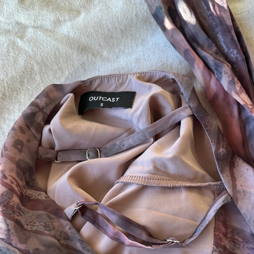 Animal Print Strapless Dress with Scarf - Picture 3 of 3